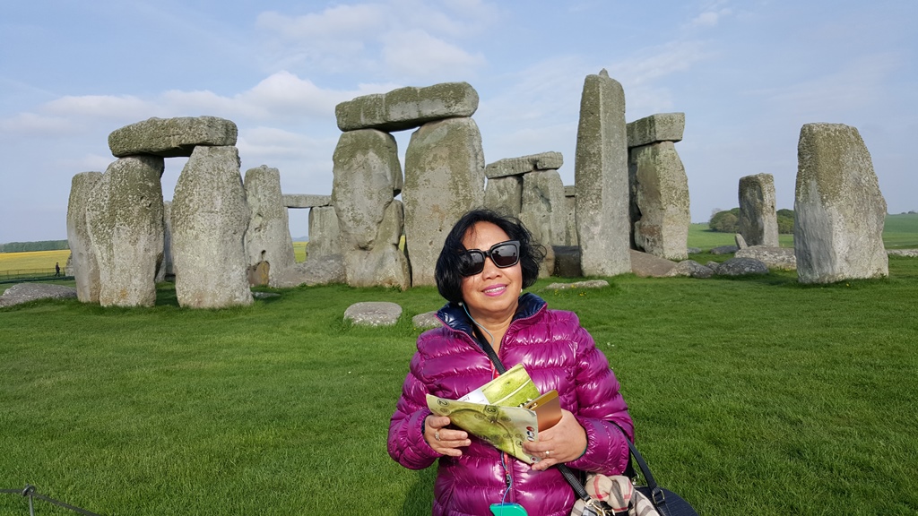 Nella and Stonehenge from West